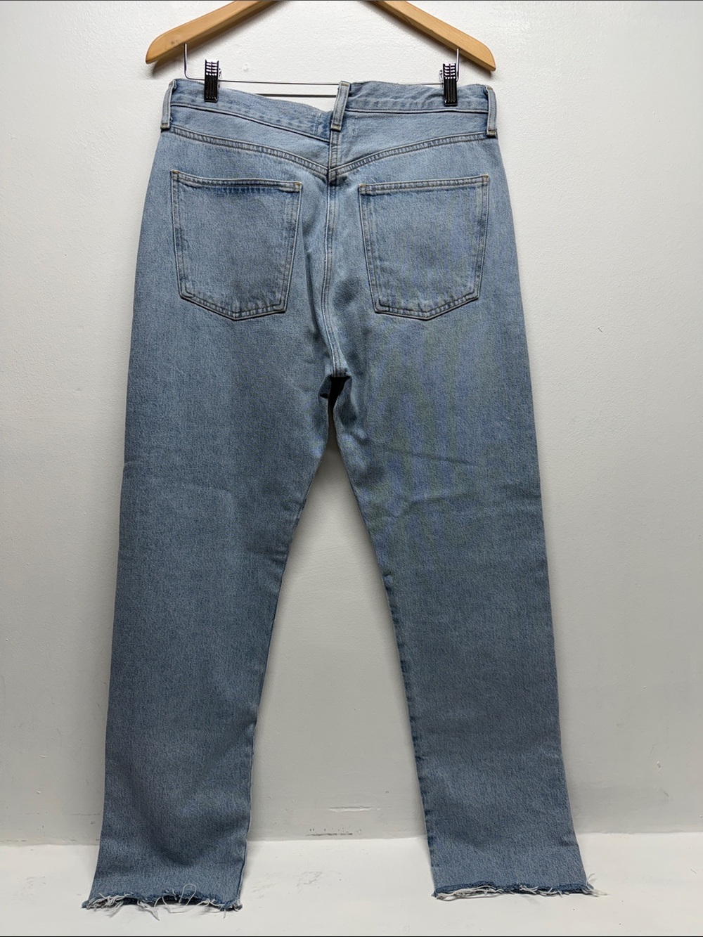 Agolde Criss Cross Jeans Straight Leg Denim Organic Cotton Asymmetrical Blue 30 - Picture 5 of 10
